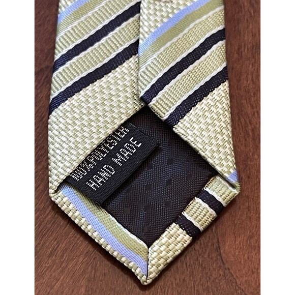 Milano Moda Green Blue Hand Made 100% Polyester Men’s Neck Tie Made In China - Picture 7 of 9